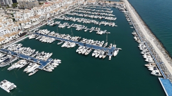 aerial view of the luxury marina in Marbella
